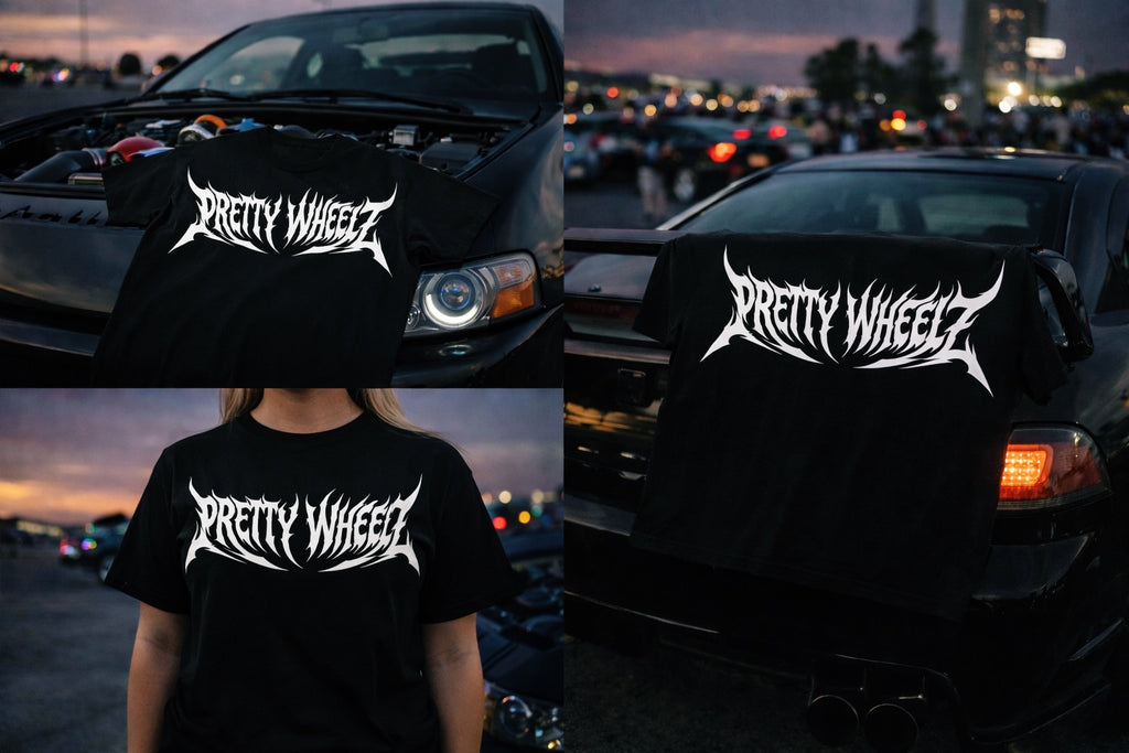 Pretty Wheelz “Gothic” logo Tee