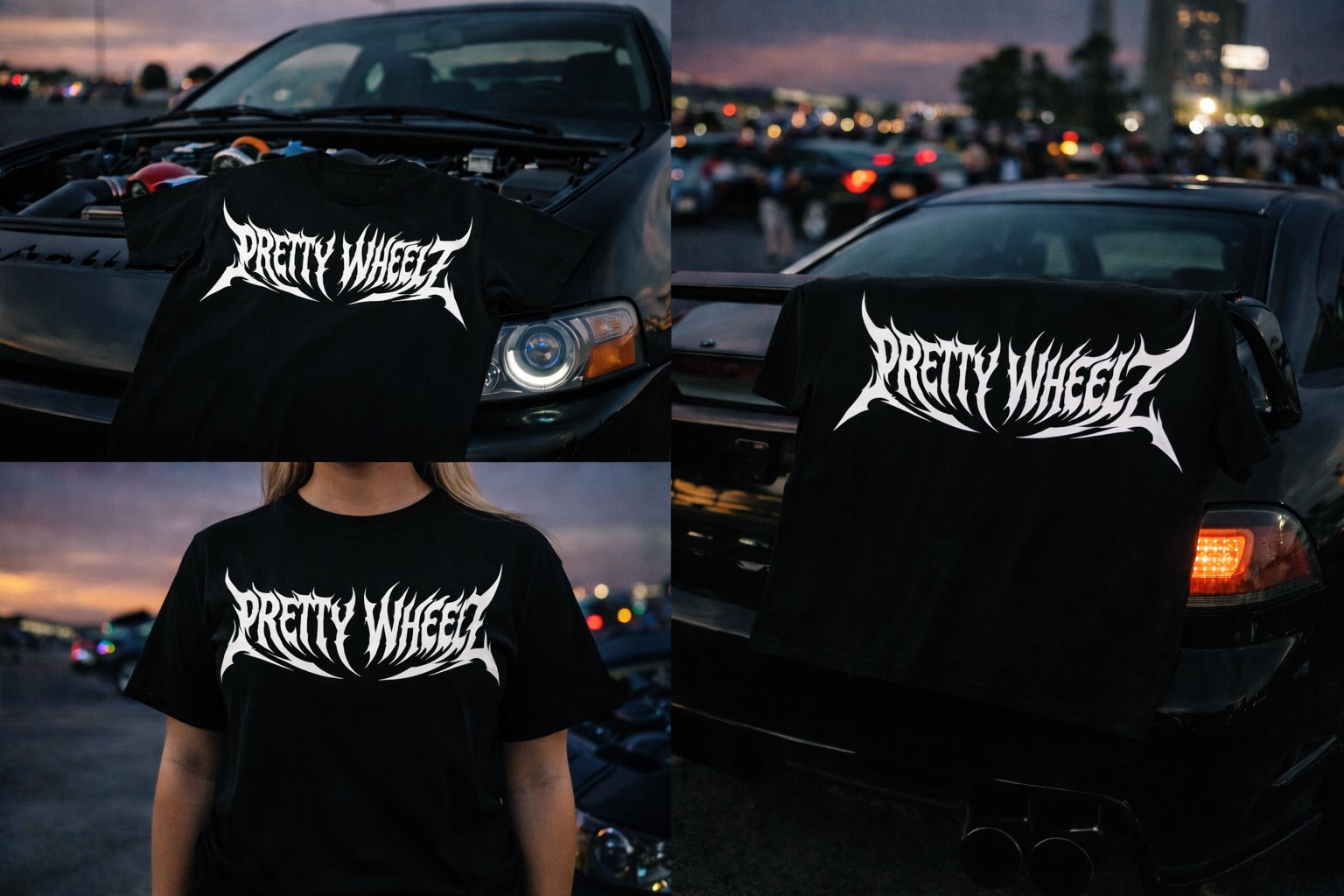 Pretty Wheelz “Gothic” logo Tee