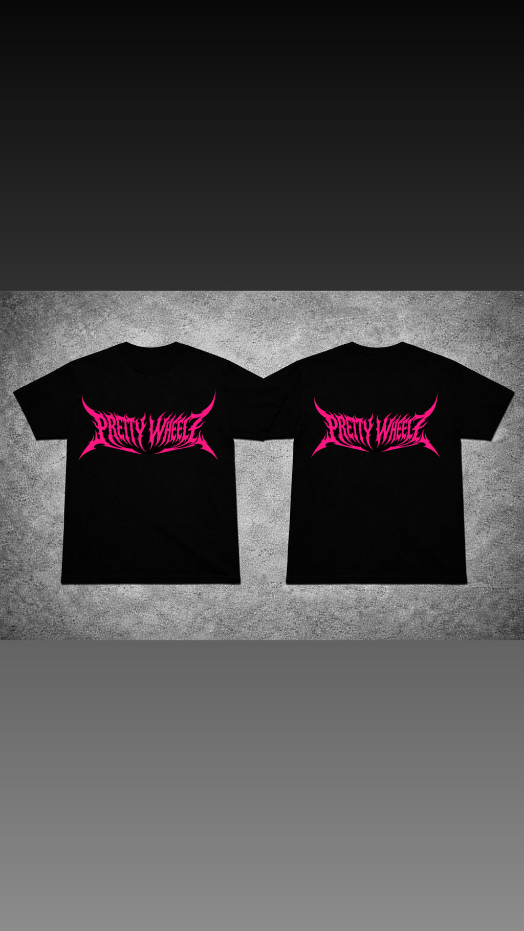 Pretty Wheelz “Gothic” logo Tee