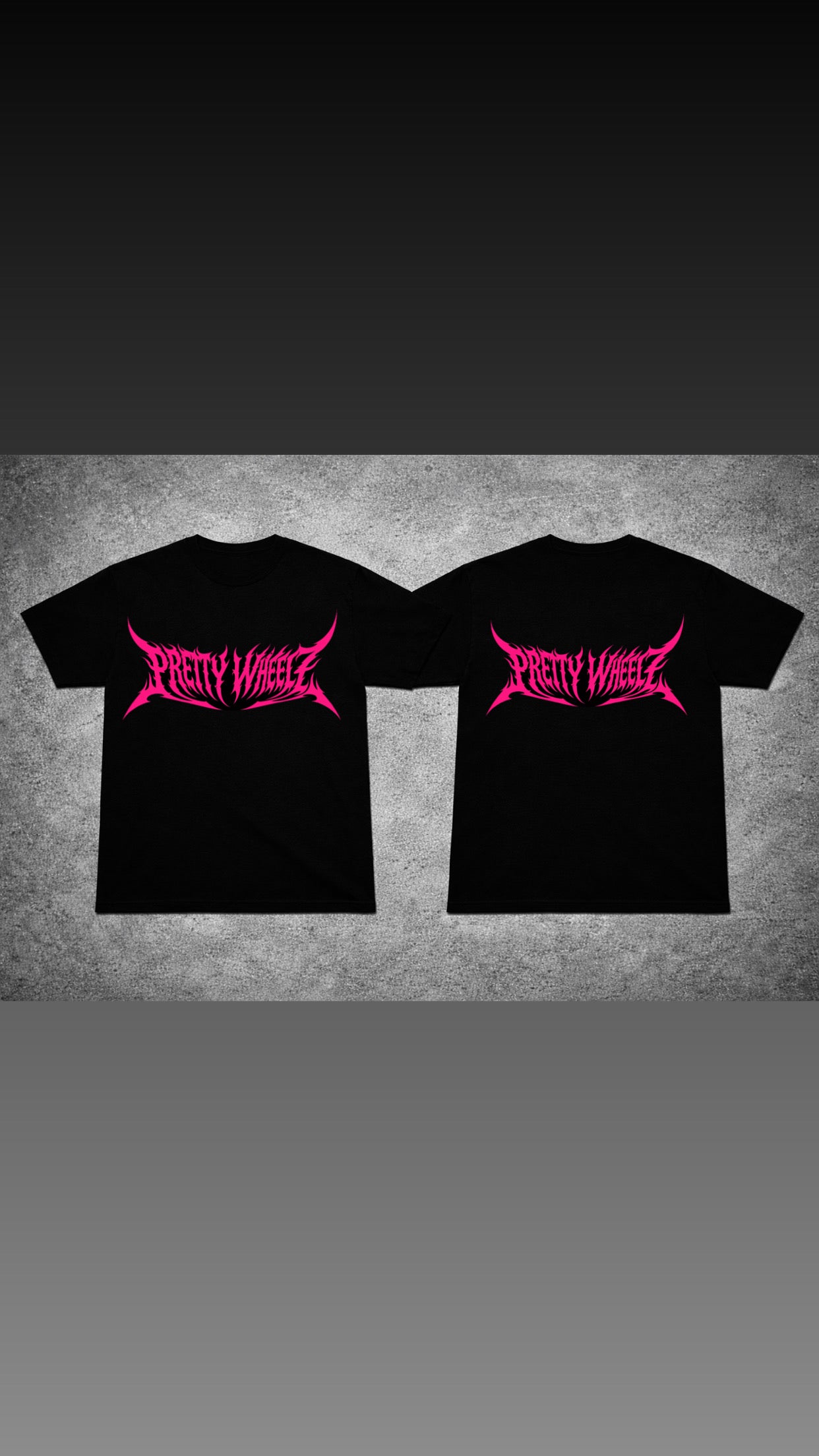 Pretty Wheelz “Gothic” logo Tee