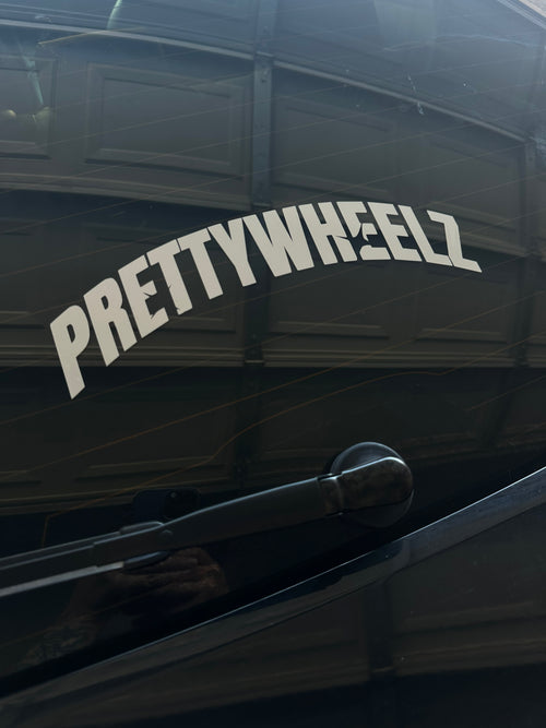 Pretty Wheelz "Curved" Logo Decal